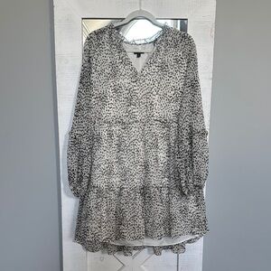 Elegant Black and White Polka Dot Dress